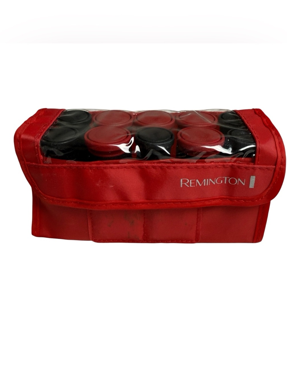 Travel set of Hot Rollers Remington Red and Black Roller Storage Pouch & clips